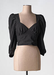 Top coupe cintrée manches 3/4 noir LOAVIES femme