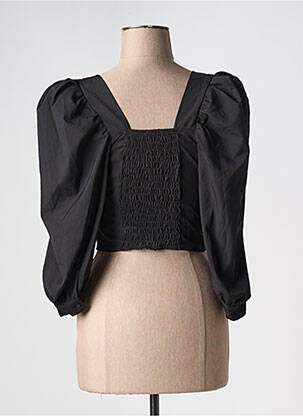 Top coupe cintrée manches 3/4 noir LOAVIES femme