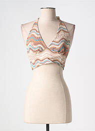 Top tissage jersey fines bretelles beige PULL & BEAR femme