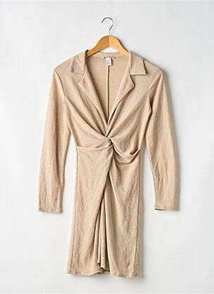 Robe courte manches longues manches longues beige H&M femme