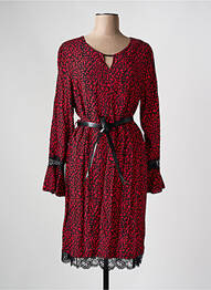 Robe mi-longue manches longues manches longues rouge FRED SABATIER femme