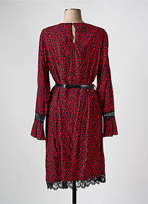 Robe mi-longue manches longues manches longues rouge FRED SABATIER femme