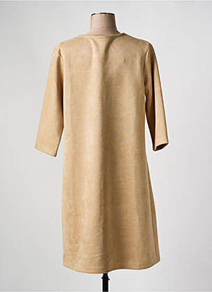 Robe mi-longue manches 3/4 manches 3/4 beige PLURIELLES femme
