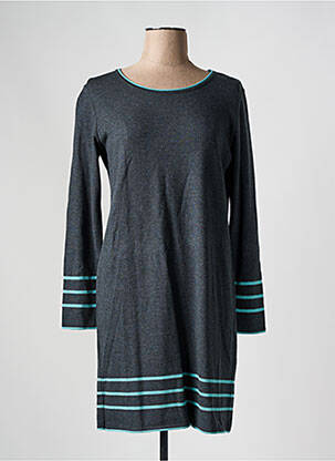 Robe pull tissage chiné manches longues gris TELMAIL femme