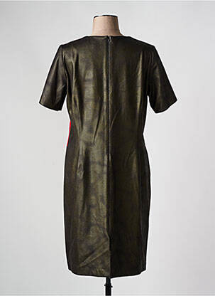 Robe mi-longue fermeture zippée au dos manches courtes rouge JEAN DELFIN femme