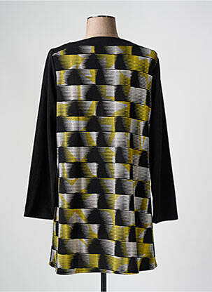 Pull tunique stretch manches longues noir MARBLE femme