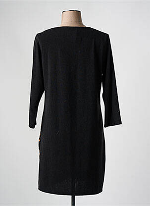 Robe pull stretch manches longues noir MARBLE femme