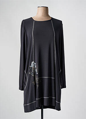Robe courte coupe fluide manches longues gris MERI & ESCA femme