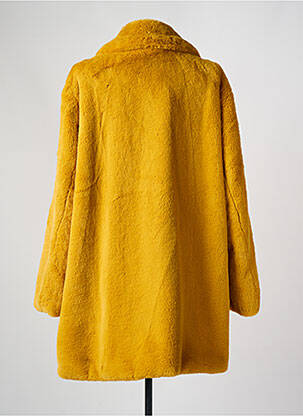 Manteau long coupe cintrée sans capuche jaune WHITE LABEL femme