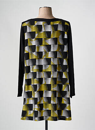 Pull tunique stretch manches longues noir MARBLE femme
