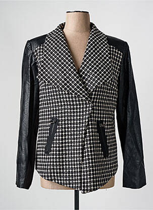 Veste simili cuir fermeture pressionnée noir FRED SABATIER femme