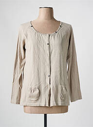 Gilet manches longues stretch beige TELMAIL femme