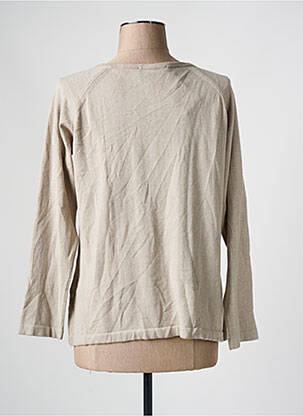 Gilet manches longues col rond beige TELMAIL femme