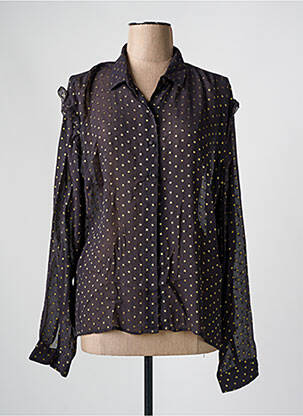 Chemisier tissage crêpe manches longues gris SURKANA femme