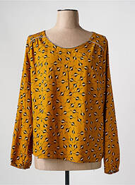 Blouse imprimé fantaisie manches longues jaune HALOGENE femme