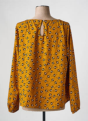 Blouse imprimé fantaisie manches longues jaune HALOGENE femme