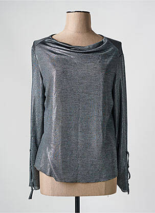 Top stretch manches longues argent JEAN DELFIN femme