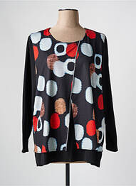 Blouse col rond manches 3/4 noir GUY DUBOUIS femme