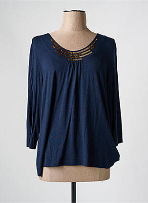 T-shirt col v manches 3/4 bleu BETTY BARCLAY femme