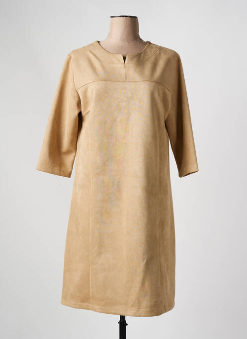 Robe mi-longue beige PLURIELLES pour femme