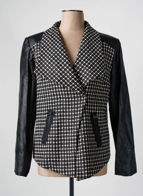 Veste simili cuir noir FRED SABATIER pour femme