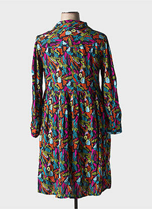 Robe mi-longue imprimé fantaisie manches longues noir AGATHE & LOUISE femme