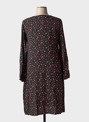 Robe mi-longue imprimé fantaisie manches longues noir AGATHE & LOUISE femme