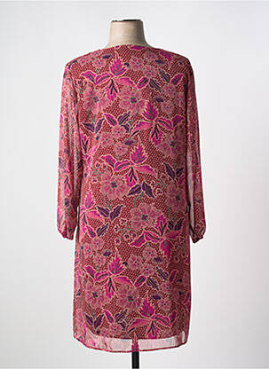 Robe mi-longue imprimé fleurs manches longues rose GRIFFON femme