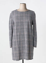Robe courte fermeture zippée au dos manches longues gris PLURIELLES femme