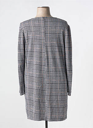 Robe courte fermeture zippée au dos manches longues gris PLURIELLES femme