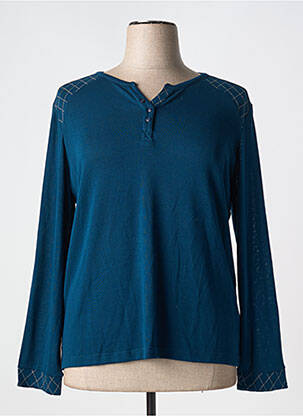 Pull coupe cintrée manches longues bleu JAC JAC femme