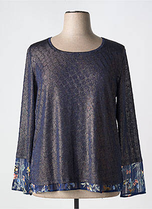 Top stretch manches longues bleu FRED SABATIER femme