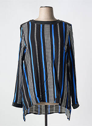 Tunique manches longues tissage crêpe bleu FRED SABATIER femme