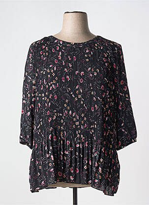 Tunique manches longues tissage crêpe noir CONCEPT K femme