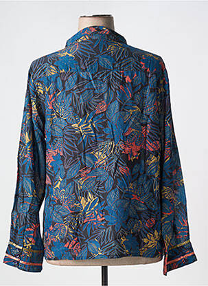 Chemisier imprimé fleurs manches longues bleu AGATHE & LOUISE femme