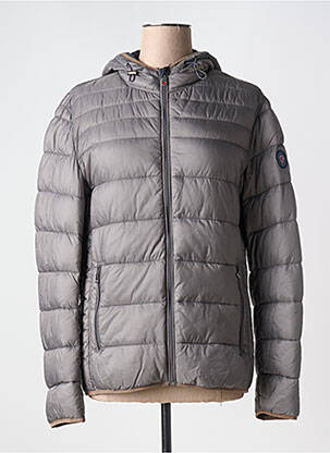 Doudoune poches a capuche gris CASUAL SPIRIT femme