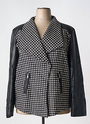 Veste simili cuir fermeture pressionnée noir FRED SABATIER femme