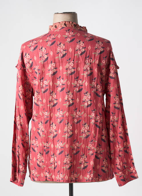 Chemisier imprimé fleurs manches longues rouge AGATHE & LOUISE femme