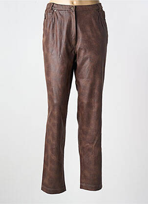 Pantalon slim stretch taille normale marron GUY DUBOUIS femme