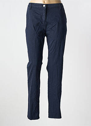 Pantalon chino tissage popeline taille normale bleu DELAHAYE femme
