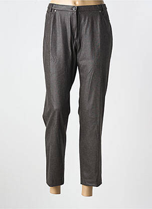 Pantalon 7/8 fermeture zippée sous rabat boutonné taille normale gris MERI & ESCA femme
