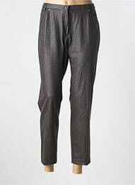 Pantalon 7/8 fermeture zippée sous rabat boutonné taille normale gris MERI & ESCA femme