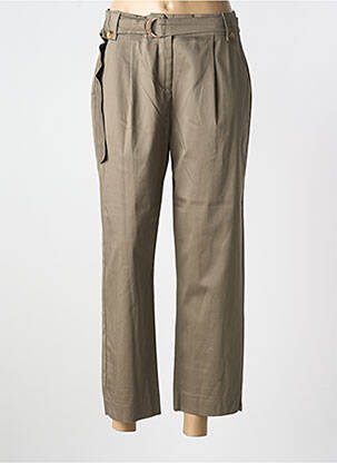 Pantalon 7/8 taille haute taille haute marron FRED SABATIER femme