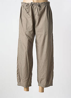 Pantalon 7/8 tissage popeline taille normale gris AGATHE & LOUISE femme