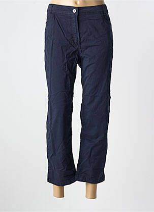 Pantalon droit tissage popeline taille normale bleu CONCEPT K femme