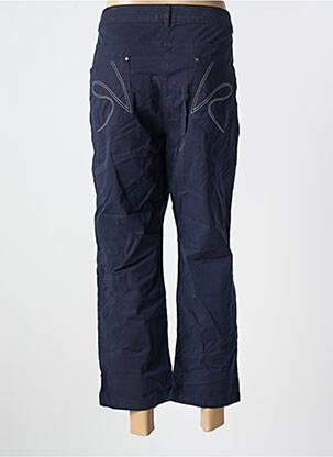 Pantalon droit tissage popeline taille normale bleu CONCEPT K femme