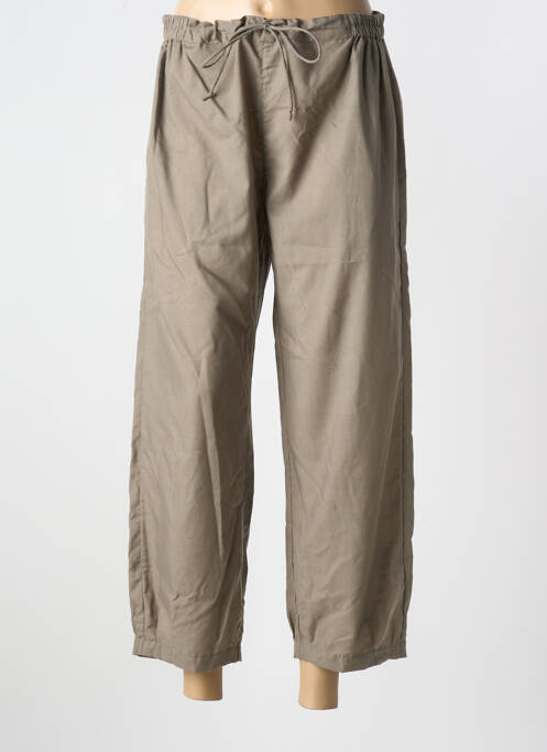 Pantalon 7/8 tissage popeline taille normale gris AGATHE & LOUISE femme
