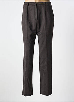 Pantalon droit taille à pinces taille haute marron GUY DUBOUIS femme