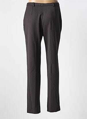 Pantalon droit taille à pinces taille haute marron GUY DUBOUIS femme