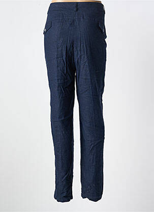 Pantalon droit fermeture zippée sous rabat boutonné taille normale bleu IMPULSION femme